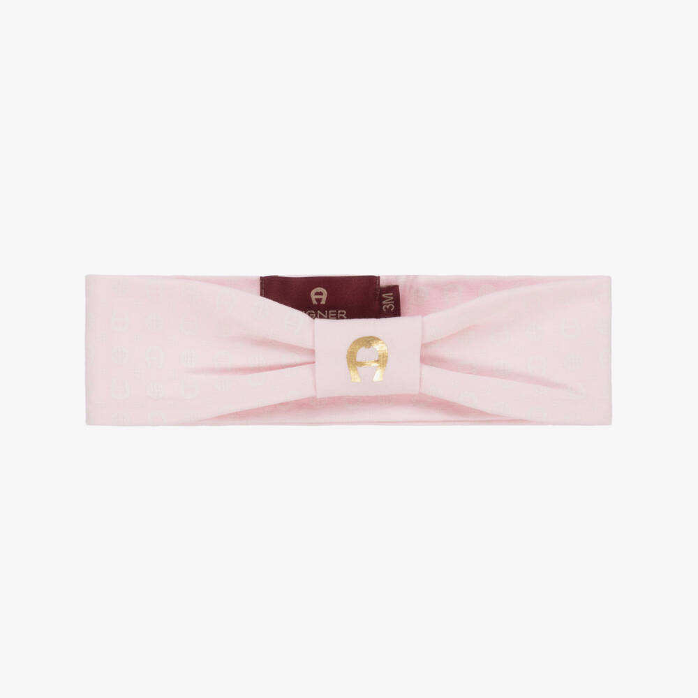 AIGNER-Розовая повязка из хлопка пима для малышек | Childrensalon Outlet
