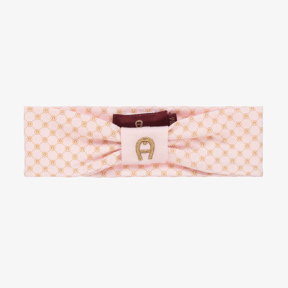 AIGNER-Baby Girls Pink Pima Cotton Headband | Childrensalon Outlet