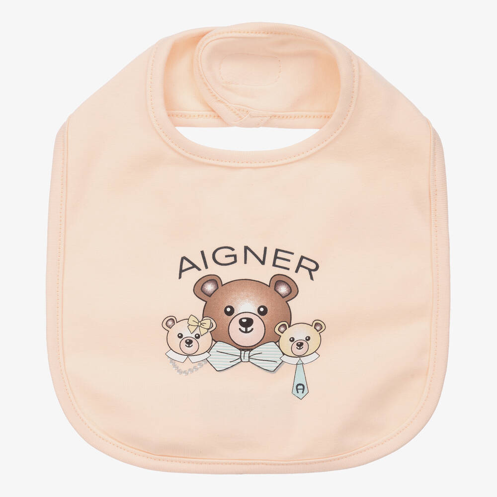 AIGNER - Розовый слюнявчик из хлопка пима | Childrensalon