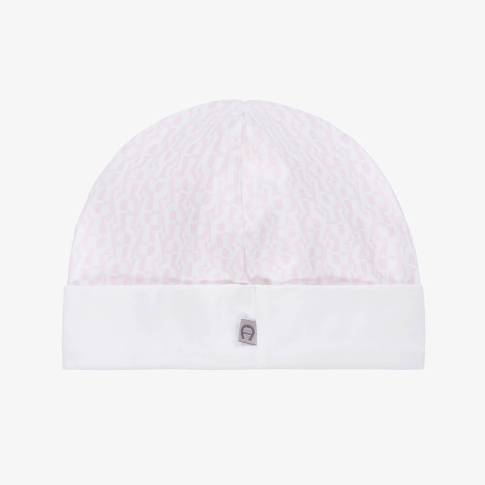 AIGNER-Baby Girls Pink Pima Cotton Logo Hat | Childrensalon Outlet