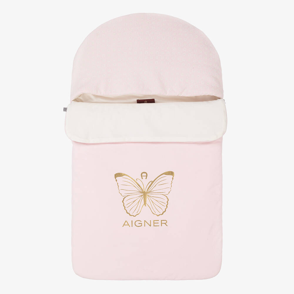 AIGNER - Baby Girls Pink Pima Cotton Nest (72cm) | Childrensalon