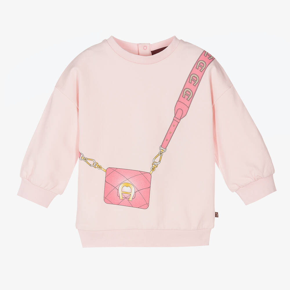AIGNER - Baby Girls Pink Sweatshirt | Childrensalon