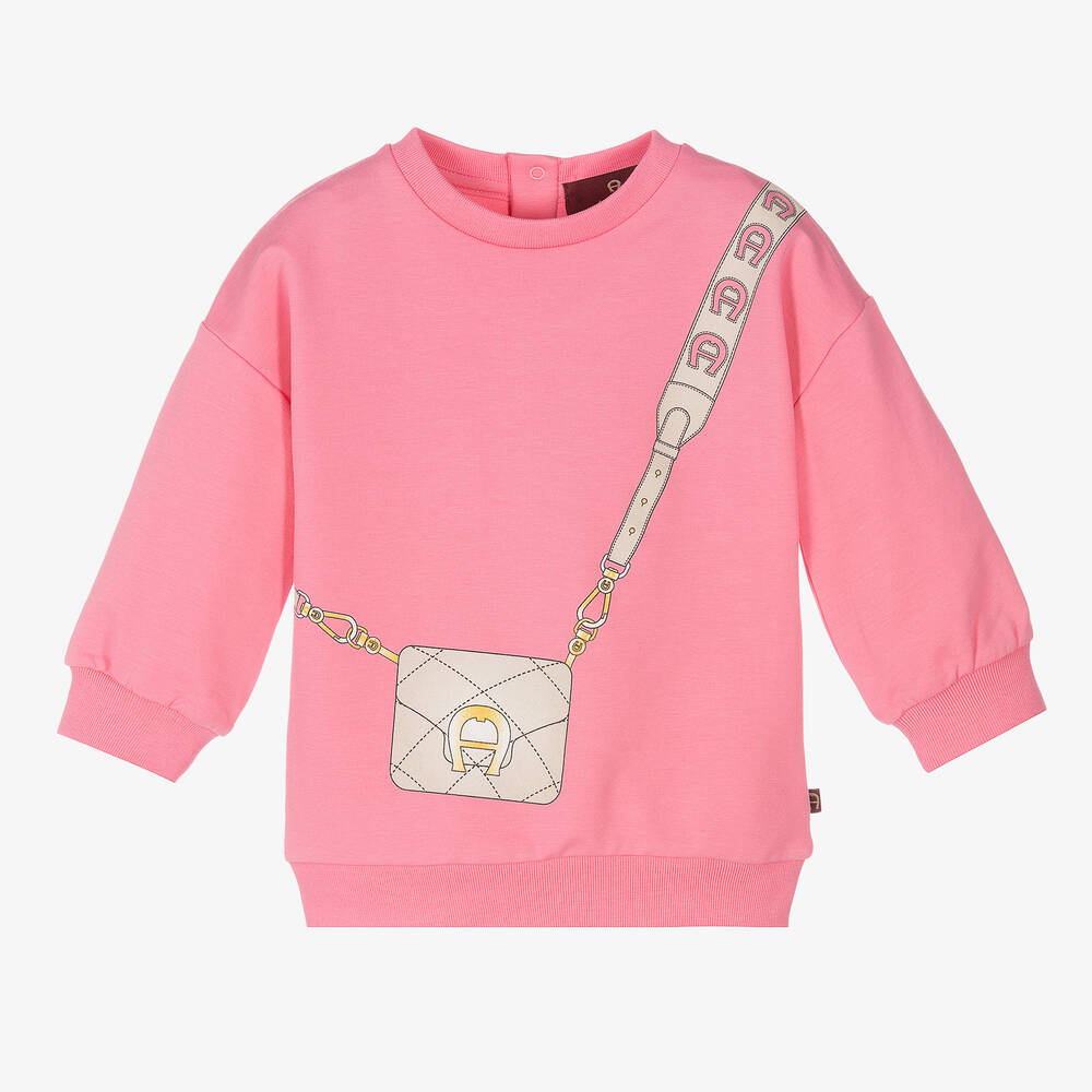 AIGNER - Baby Girls Pink Sweatshirt | Childrensalon