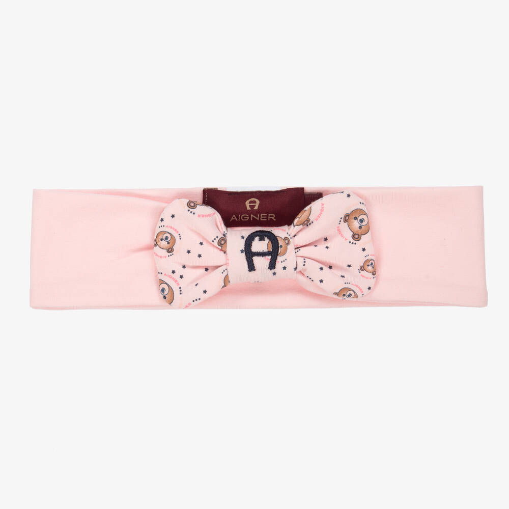AIGNER - Розовая повязка на голову для малышек | Childrensalon