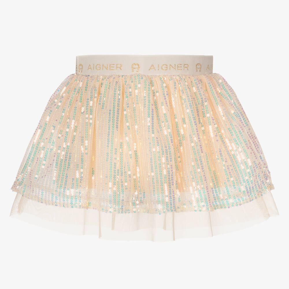 Gold sequin top skirt for baby