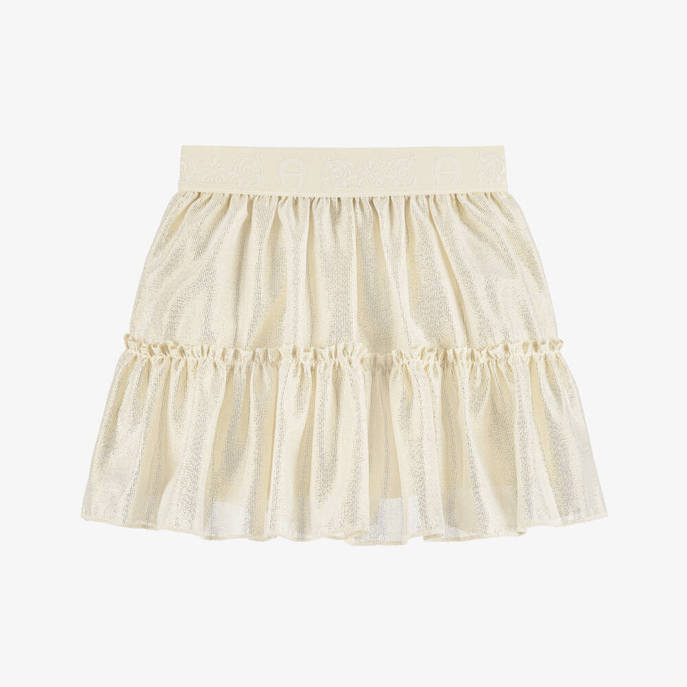 AIGNER-Baby Girls Shimmery Pale Gold Skirt | Childrensalon Outlet