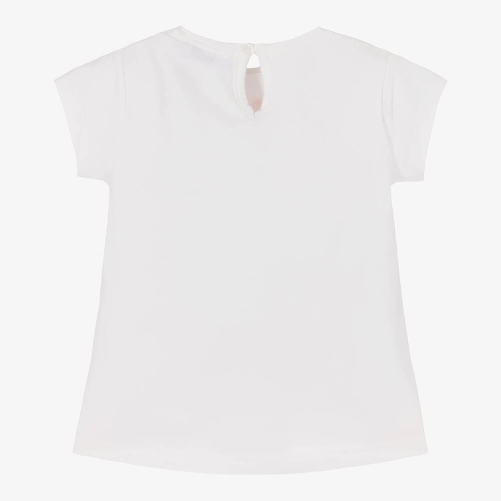AIGNER-Baby Girls White Logo T-Shirt | Childrensalon Outlet