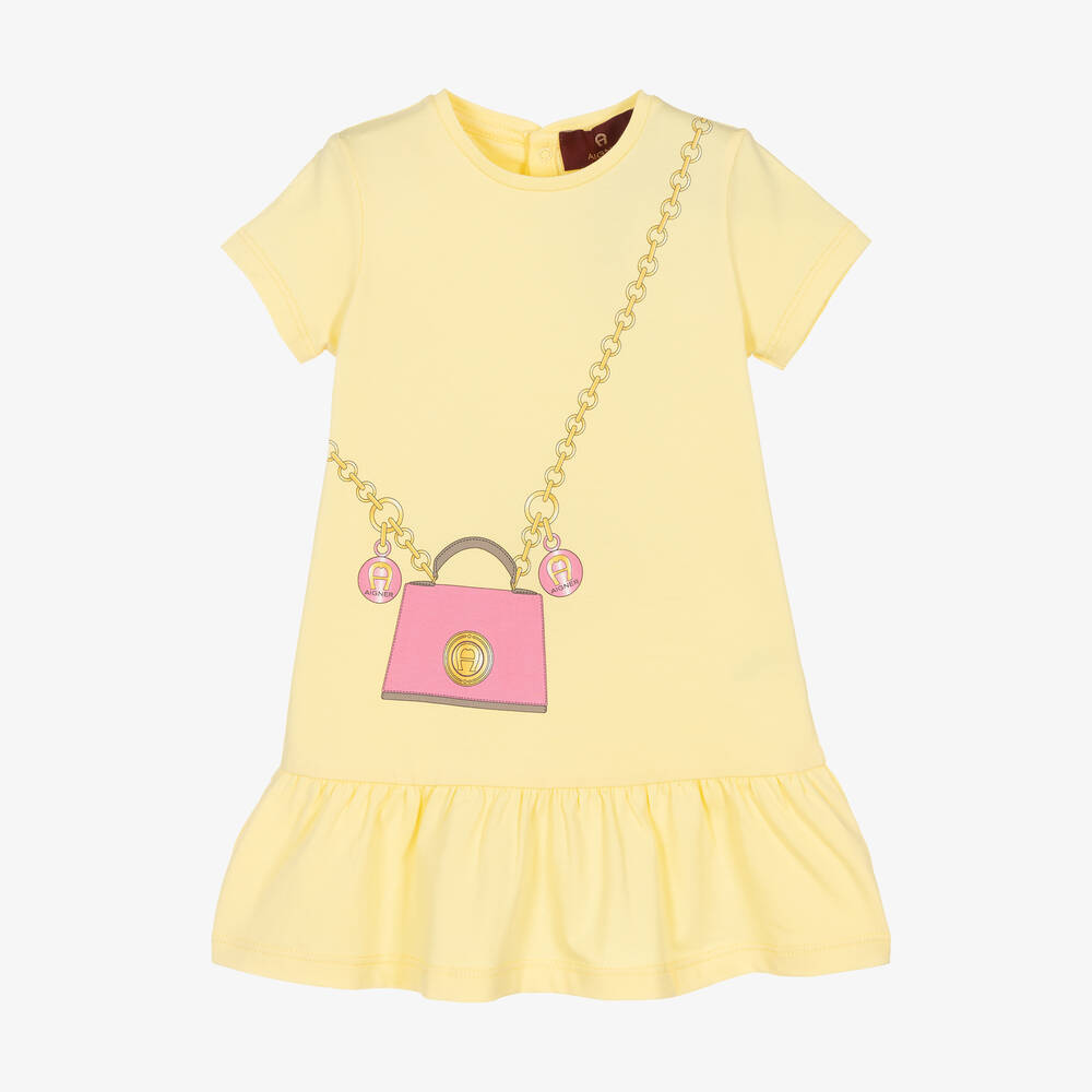 Aigner Younger Girls Yellow Logo Bag Dress