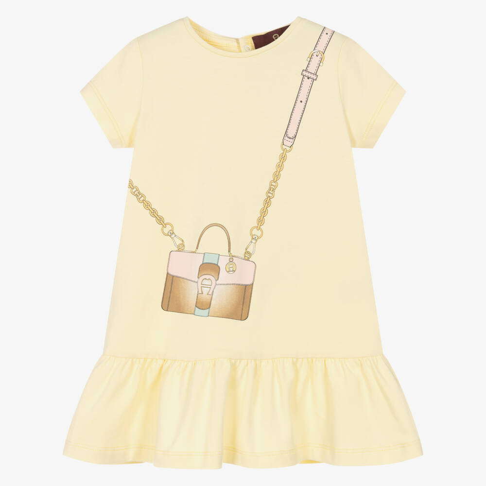 AIGNER-Платье сумка из хлопка желтое для девочек | Childrensalon Outlet