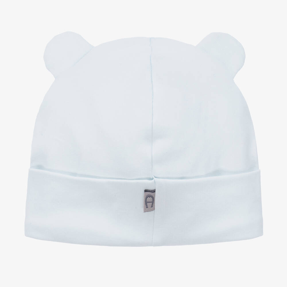 AIGNER-Голубая хлопковая шапочка для малышей | Childrensalon Outlet
