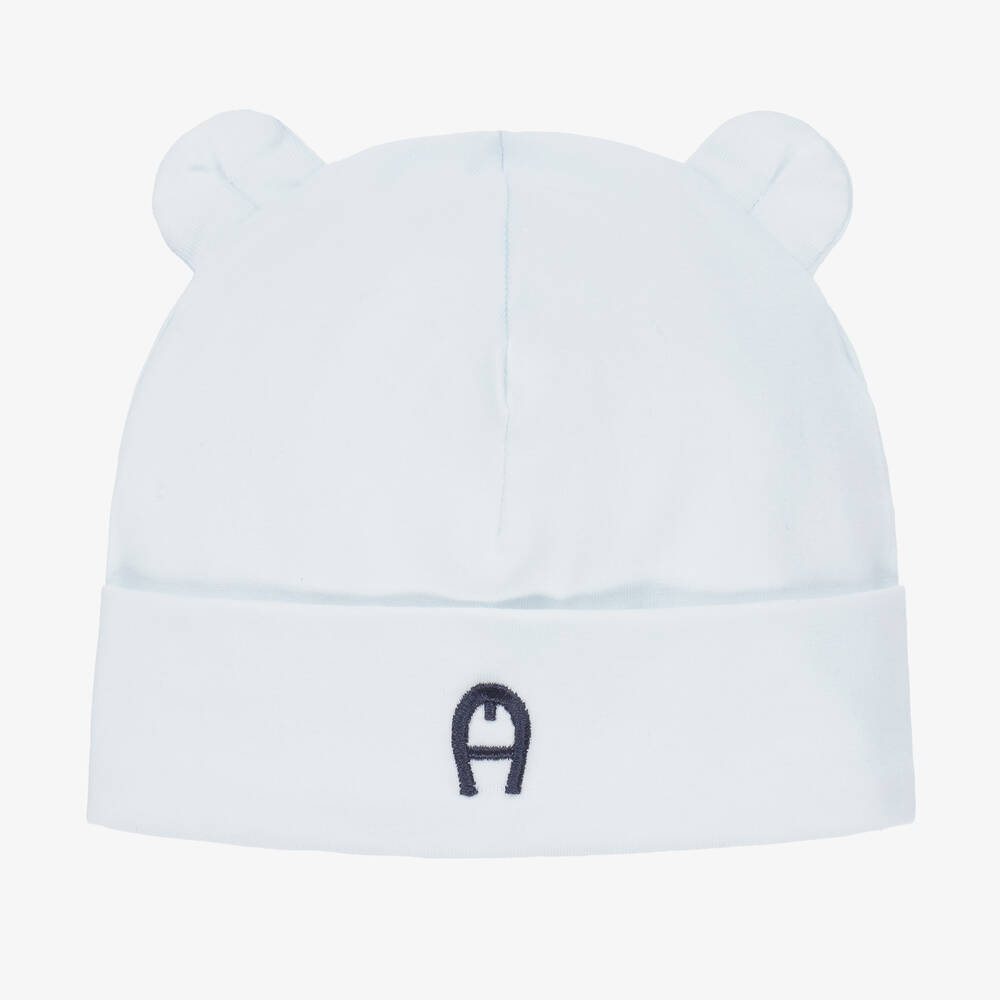 AIGNER - Blue Cotton Baby Hat | Childrensalon