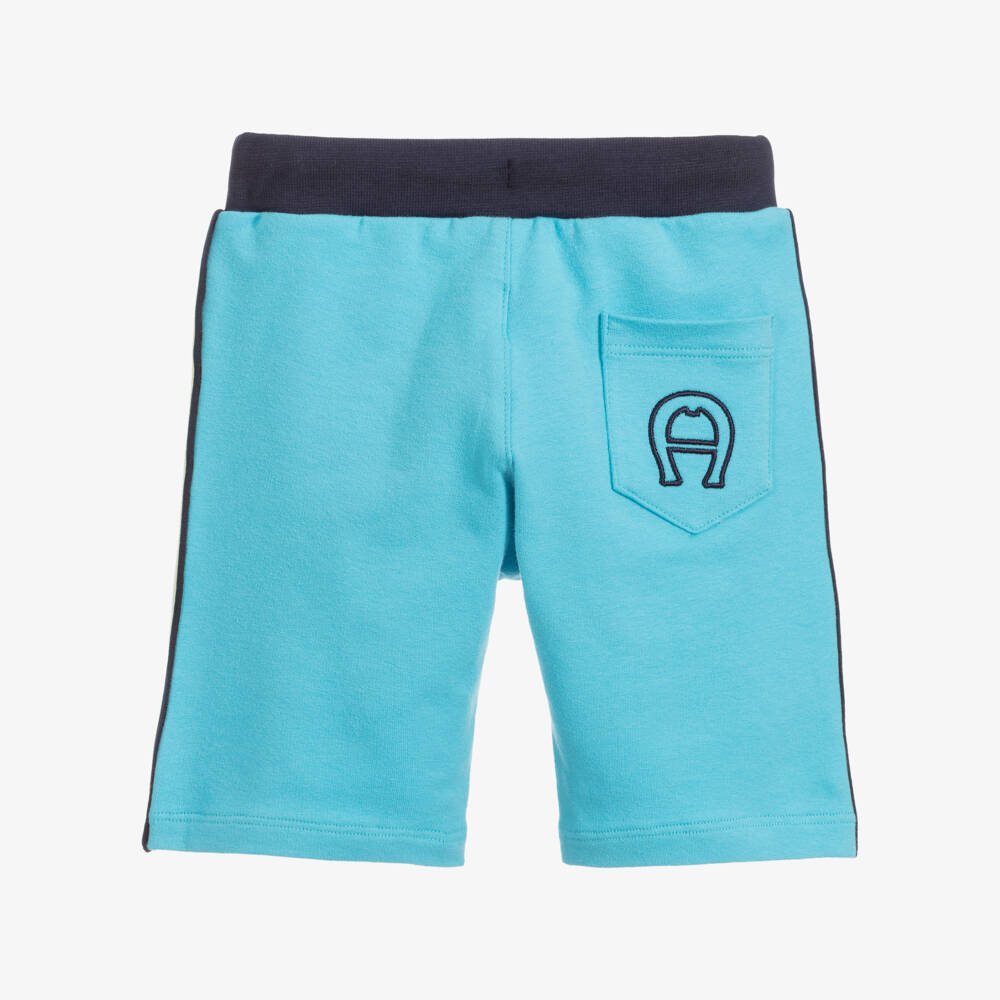 AIGNER-Blue Cotton Jersey Shorts | Childrensalon Outlet