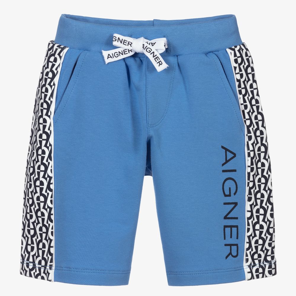 AIGNER - Blaue Shorts aus Baumwolljersey (B) | Childrensalon