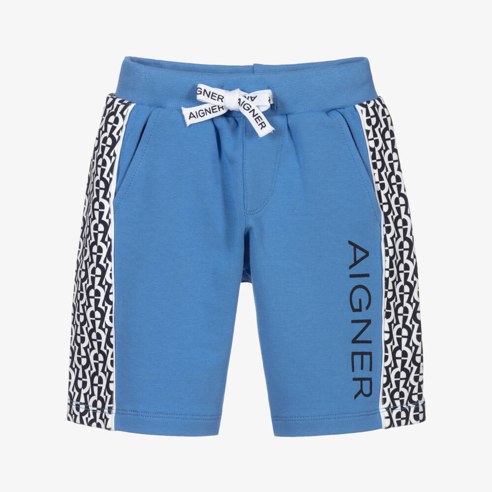 AIGNER-Blue Logo Baby Shorts | Childrensalon Outlet