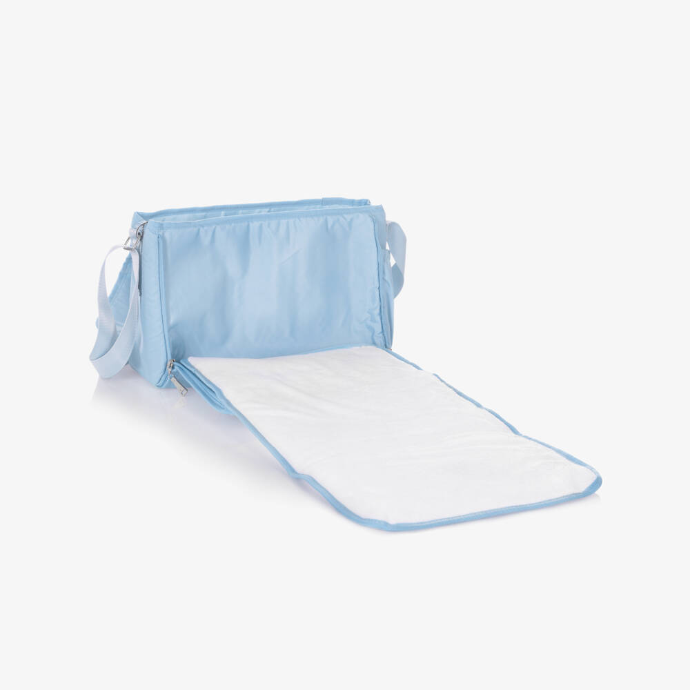 AIGNER-Blue Messenger Changing Bag with Logo Embroidery (37cm) | Childrensalon Outlet