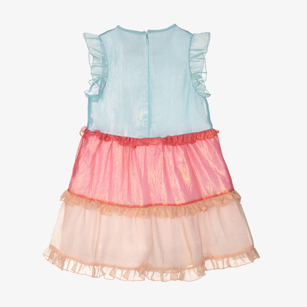 AIGNER-Розово-голубое платье из органзы | Childrensalon Outlet