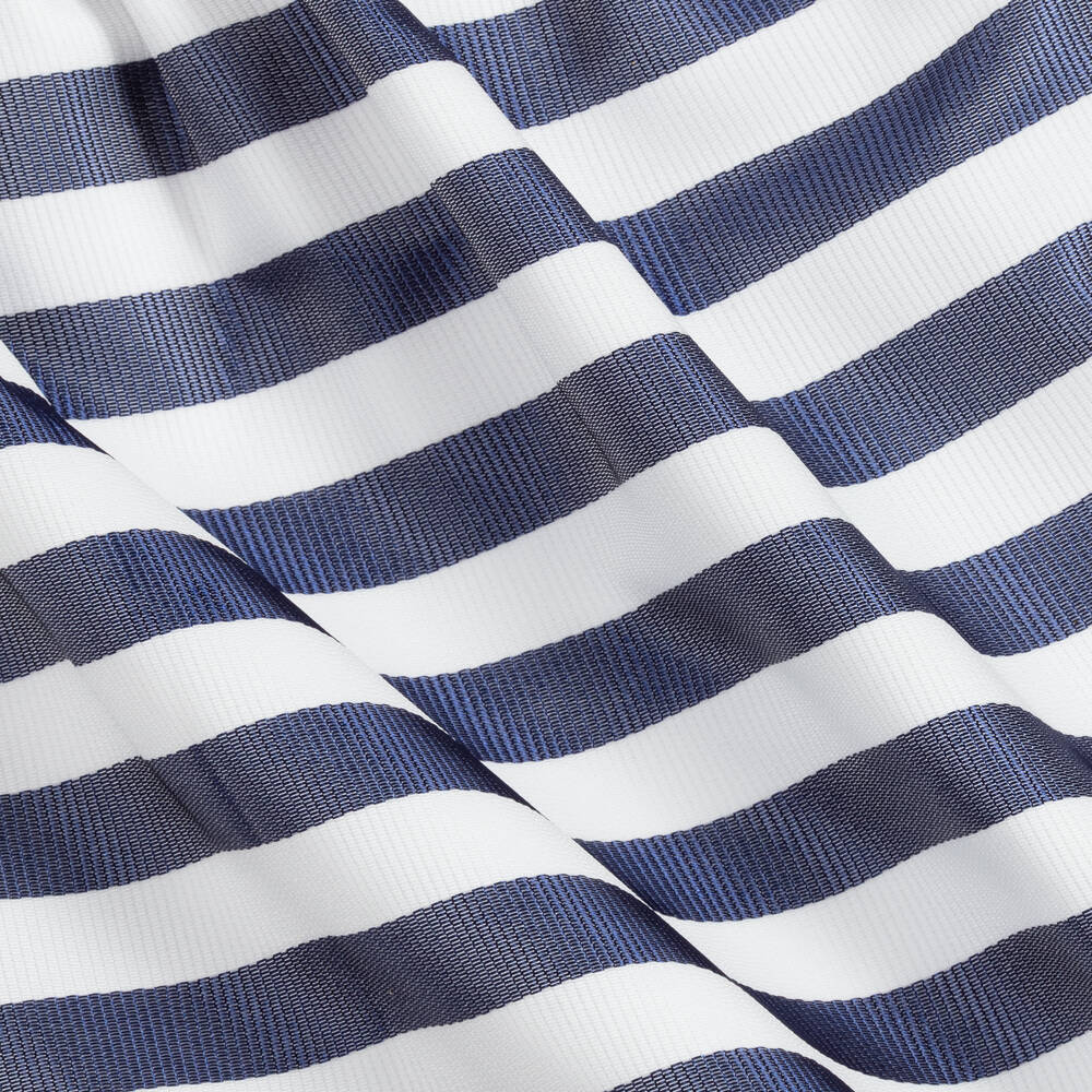 AIGNER-فستان أطفال بناتي مقلم لون أبيض وكحلي | Childrensalon Outlet