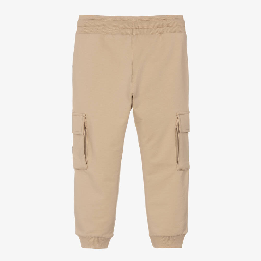 AIGNER-Boys Beige Cargo Joggers | Childrensalon Outlet