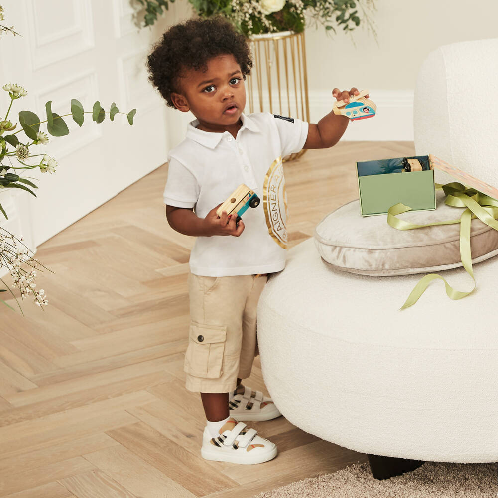 AIGNER-Boys Beige Cotton Adventure Shorts | Childrensalon Outlet