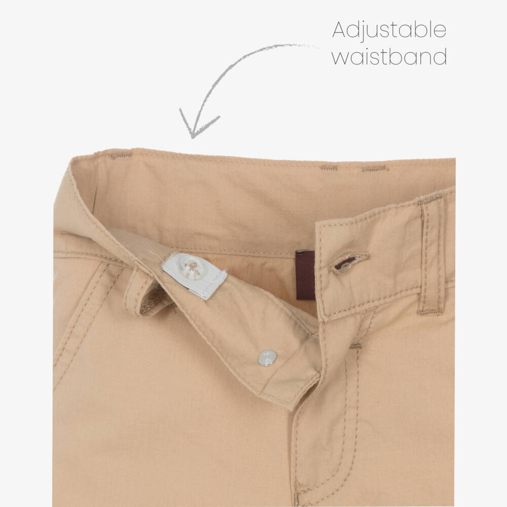 AIGNER-Boys Beige Cotton Adventure Shorts | Childrensalon Outlet