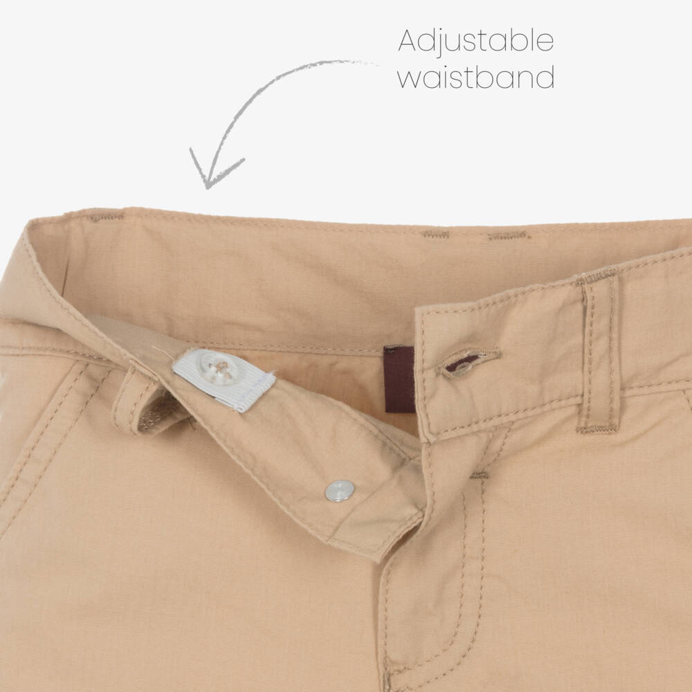 AIGNER-Boys Beige Cotton Adventure Shorts | Childrensalon Outlet