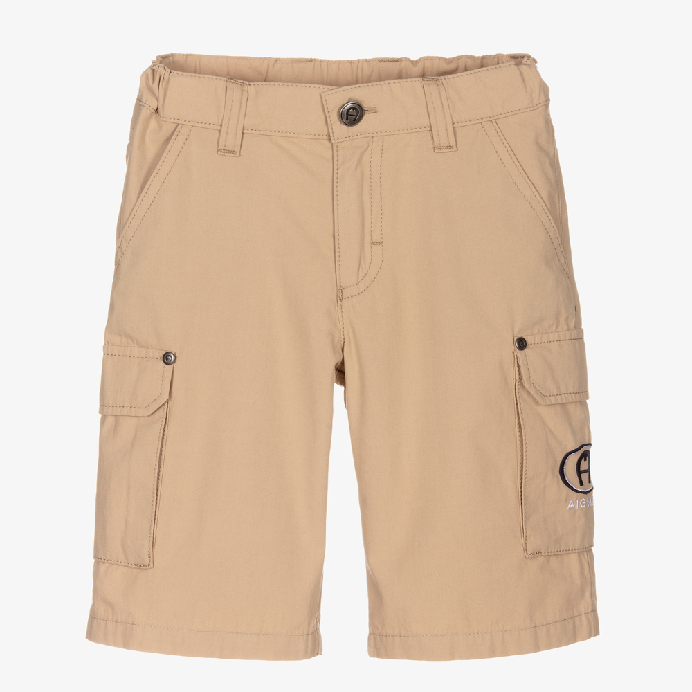 AIGNER - Short cargo beige en coton Garçon | Childrensalon