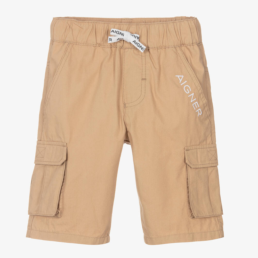 AIGNER - Beige Baumwoll-Cargo-Shorts | Childrensalon