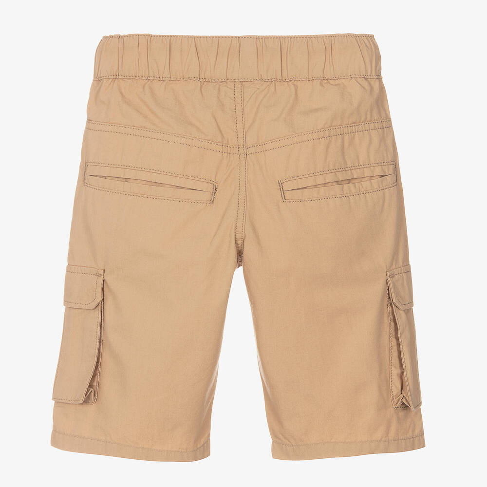 AIGNER Boys Beige Cotton Cargo Shorts Childrensalon Outlet