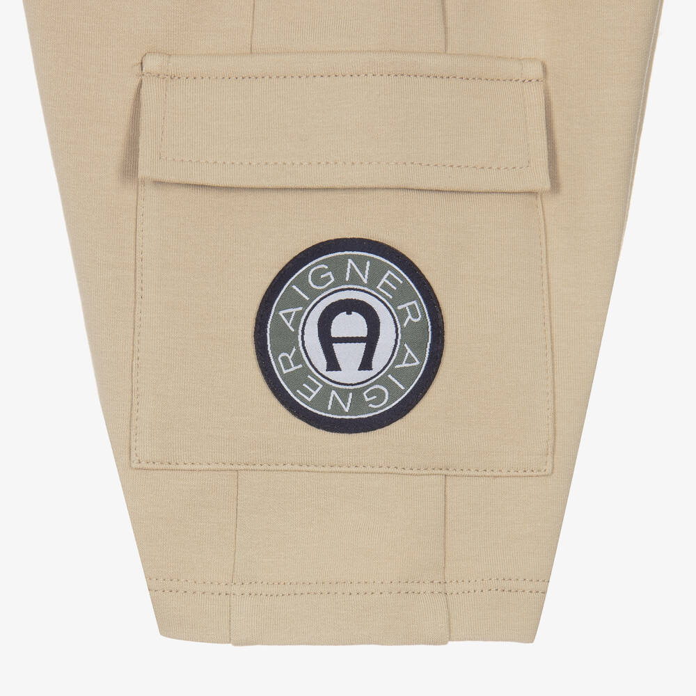 AIGNER-شورت كارغو قطن لون بيج للأولاد | Childrensalon Outlet