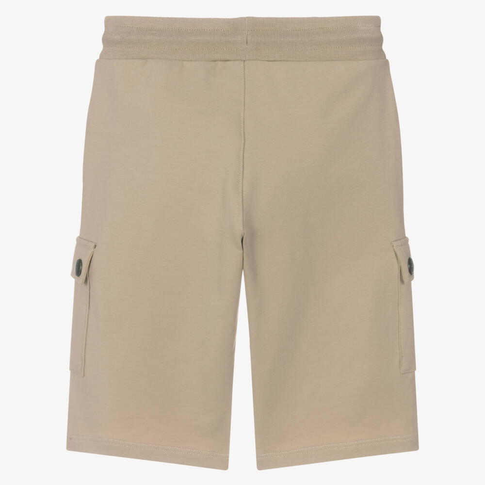 AIGNER-Boys Beige Cotton Jersey Cargo Shorts | Childrensalon Outlet