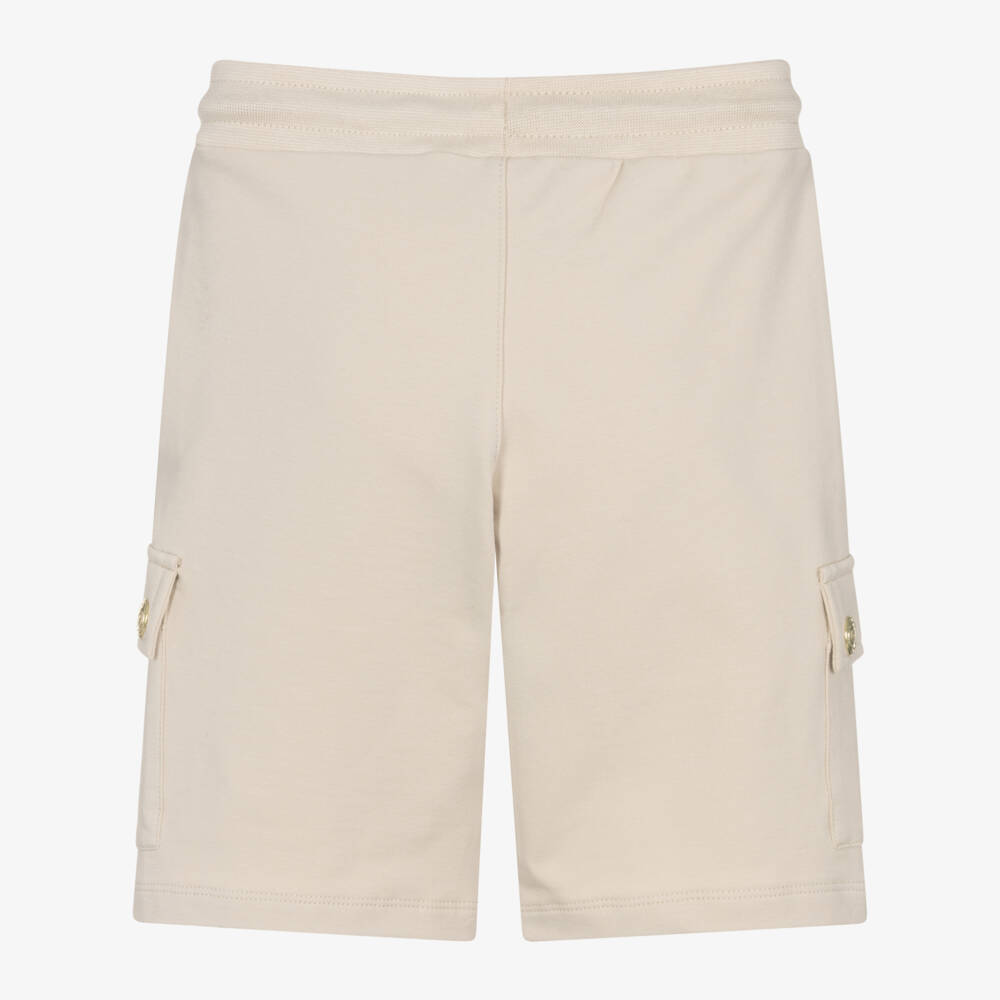 AIGNER-Boys Beige Cotton Jersey Cargo Shorts | Childrensalon Outlet