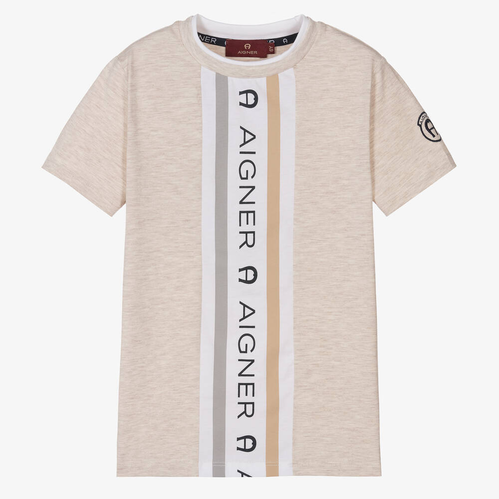 AIGNER - Бежевая хлопковая футболка | Childrensalon