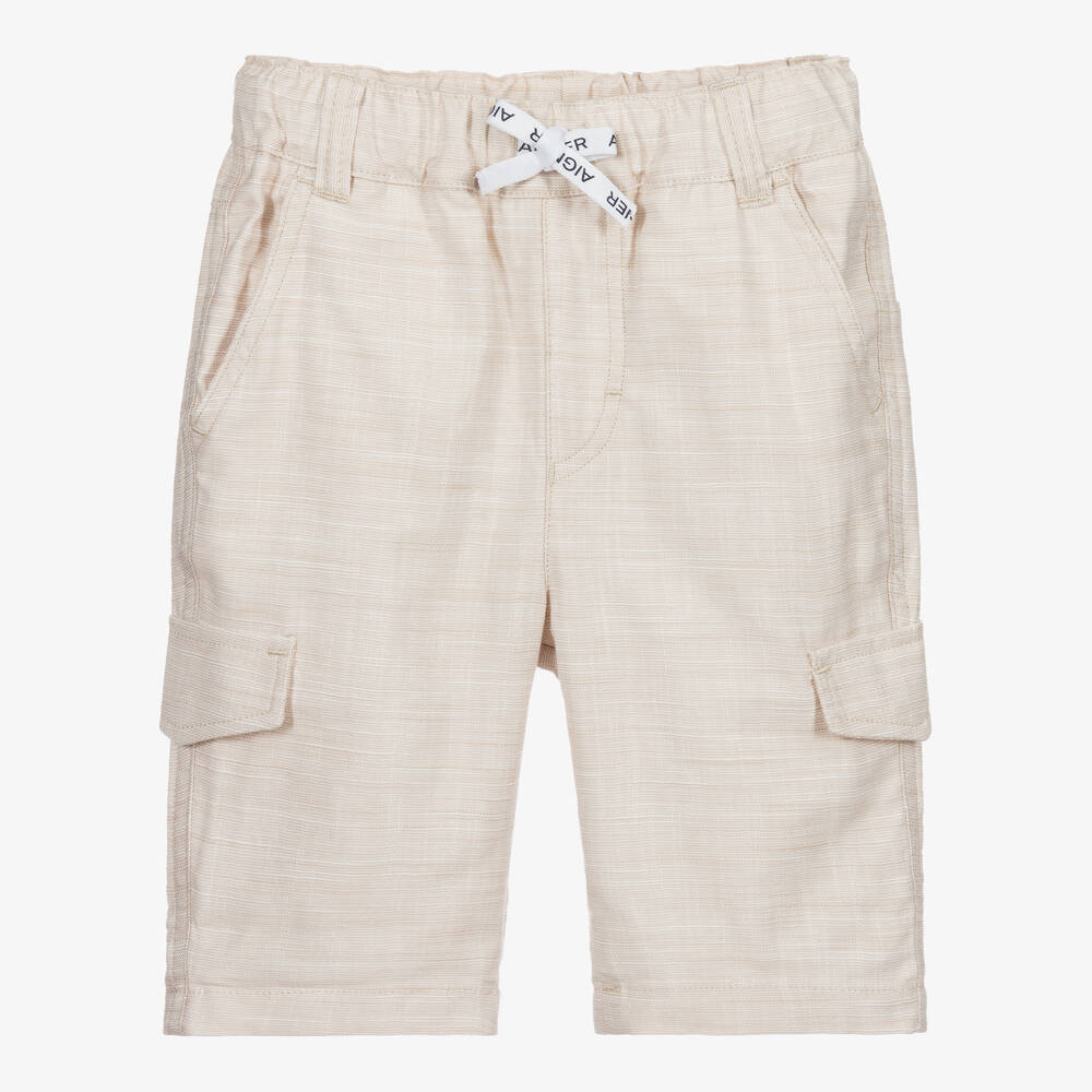 AIGNER - Short beige en coton Garçon | Childrensalon