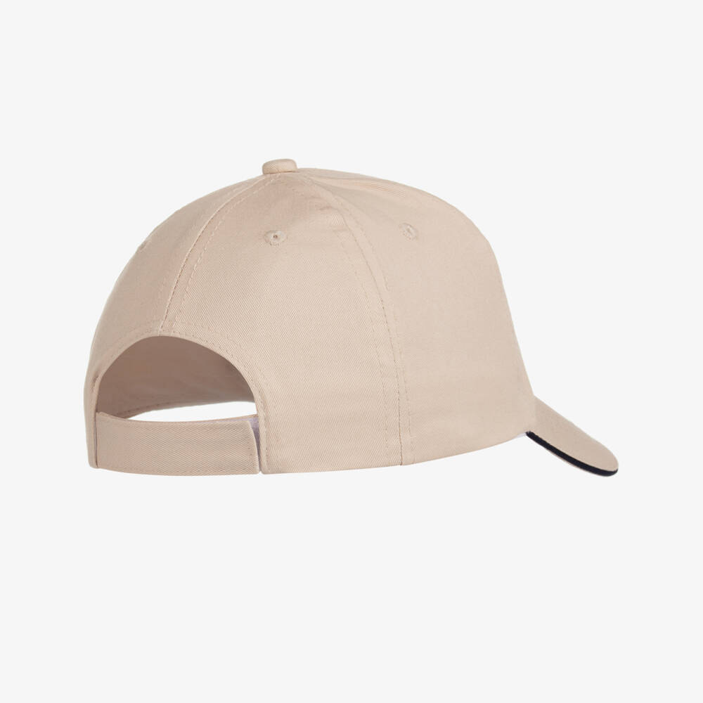 AIGNER-Boys Beige Twill Logo Hat | Childrensalon Outlet