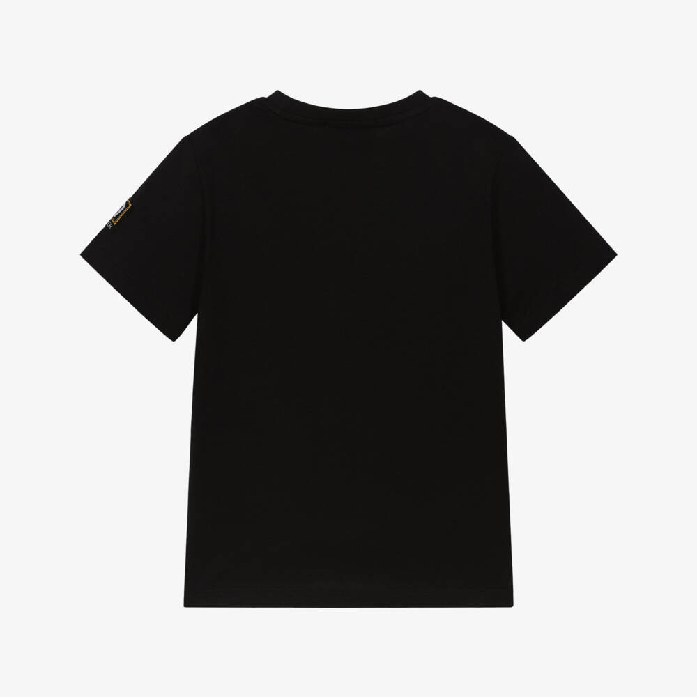 AIGNER-Boys Black & Gold Logo Cotton T-Shirt | Childrensalon Outlet