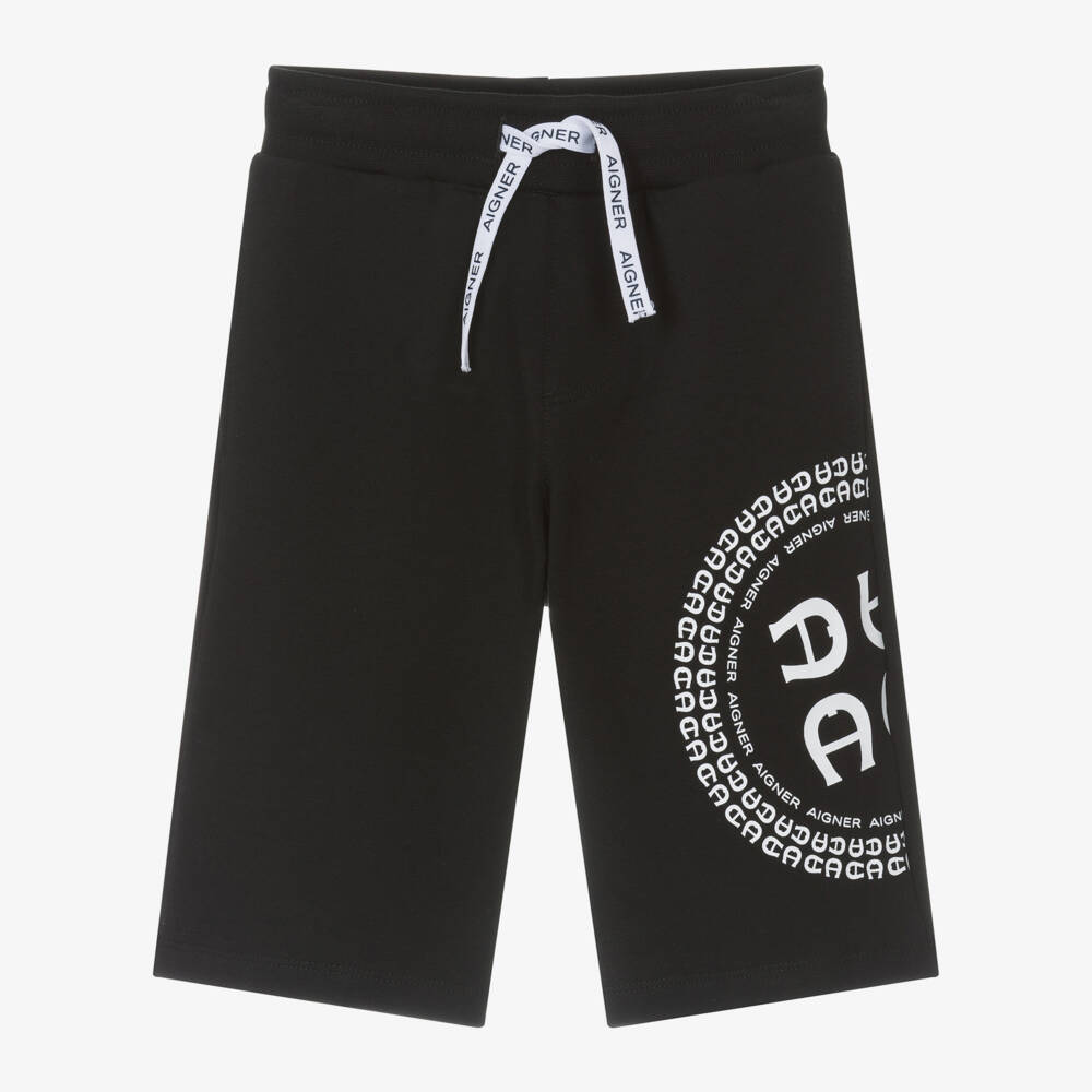 AIGNER-Boys Black Jersey Shorts | Childrensalon Outlet