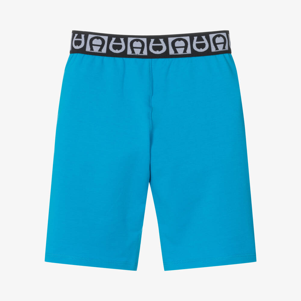 AIGNER-Голубые шорты из хлопкового джерси для мальчиков | Childrensalon Outlet