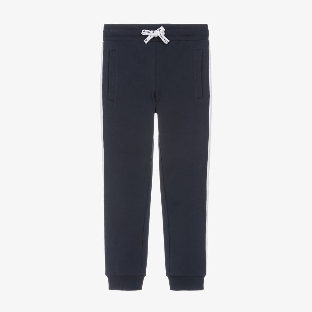 AIGNER - Boys Blue Cotton Joggers | Childrensalon