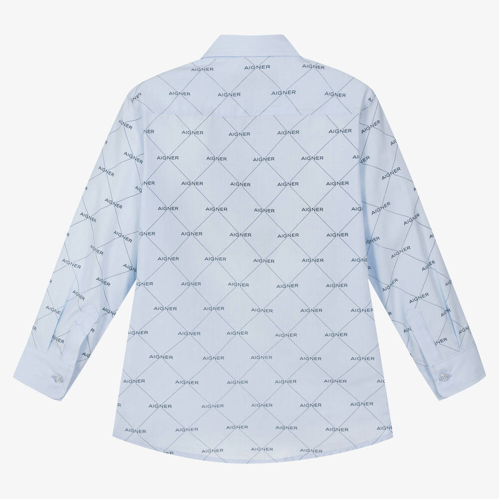 AIGNER-قميص قطن لون أزرق للأولاد | Childrensalon Outlet
