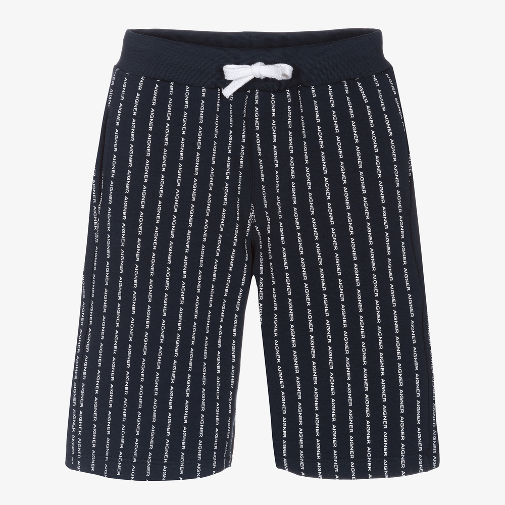 AIGNER - Short bleu en coton Garçon | Childrensalon