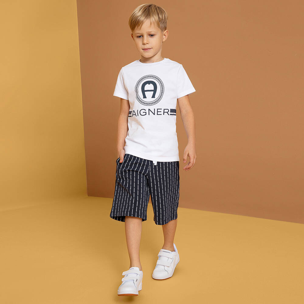 AIGNER-Синие хлопковые шорты для мальчиков | Childrensalon Outlet