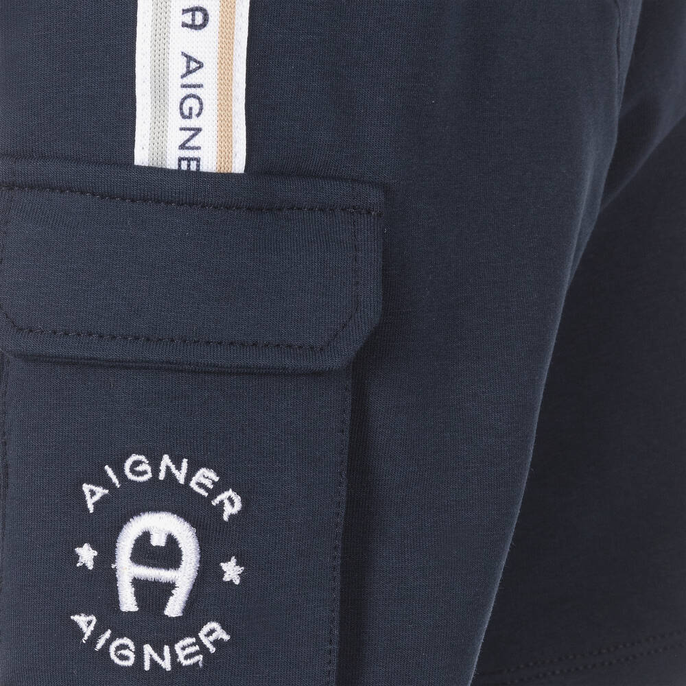 AIGNER-Синие хлопковые шорты для мальчиков | Childrensalon Outlet