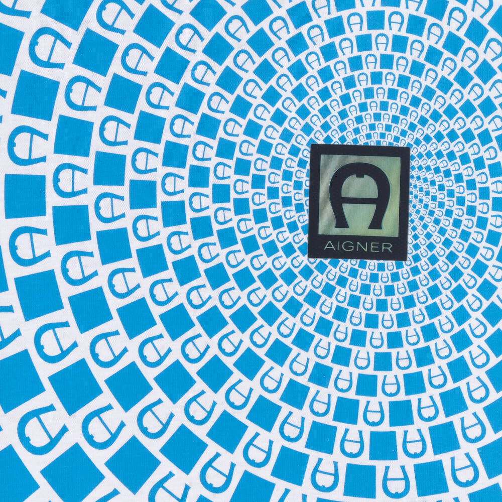 AIGNER-Boys Blue Cotton Logo T-Shirt | Childrensalon Outlet