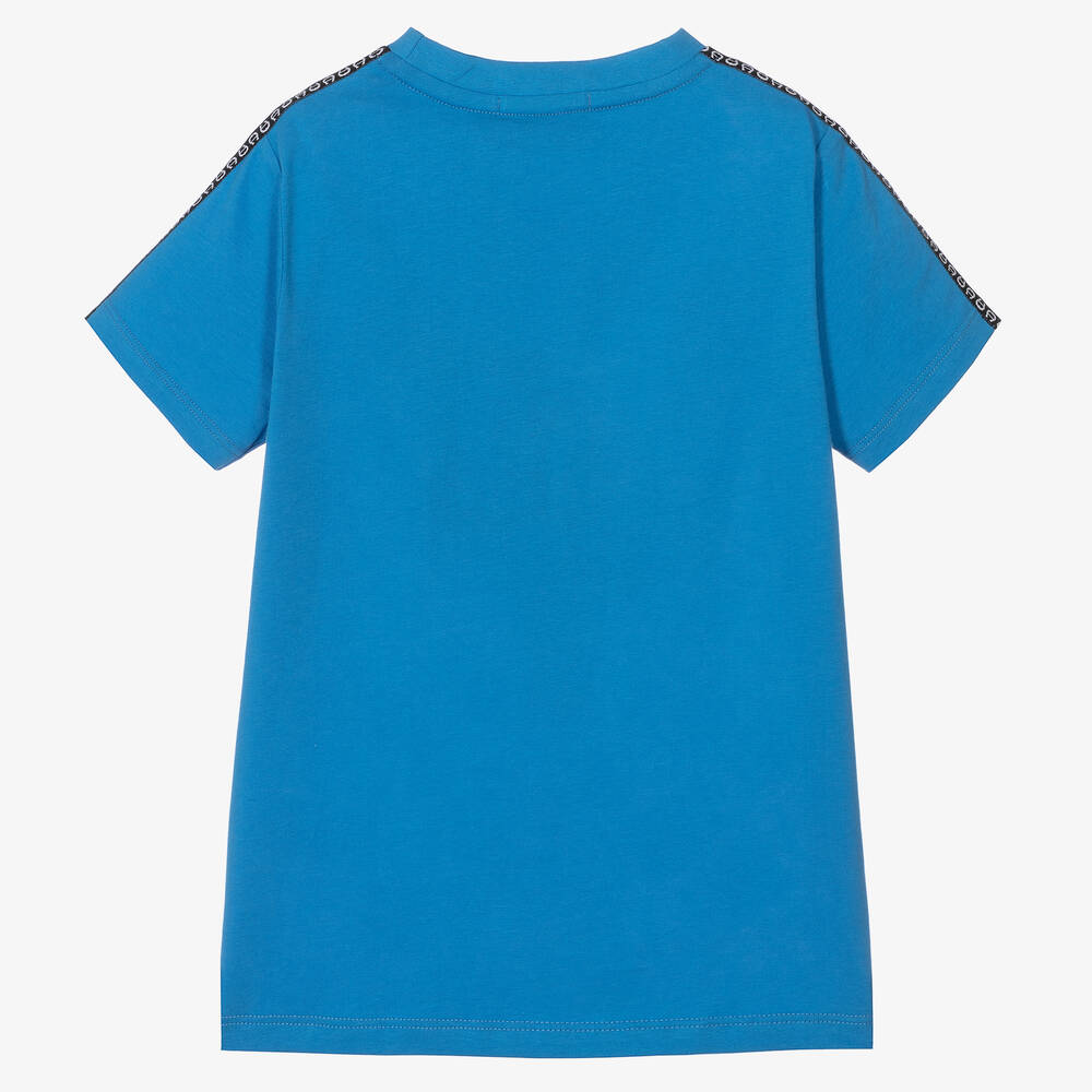 AIGNER-Boys Blue Cotton Logo T-Shirt | Childrensalon Outlet