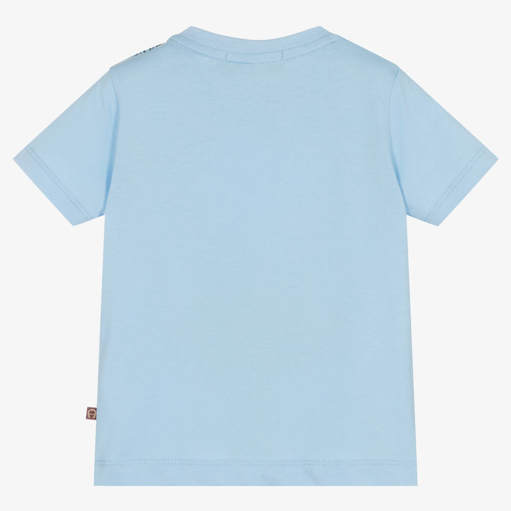 AIGNER-Boys Blue Cotton T-Shirt | Childrensalon Outlet