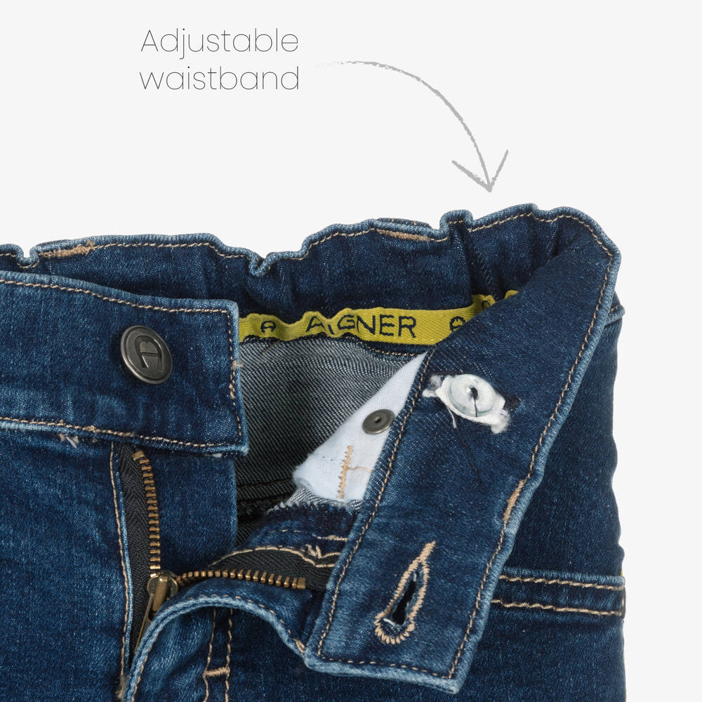 AIGNER-Boys Blue Denim Logo Shorts | Childrensalon Outlet