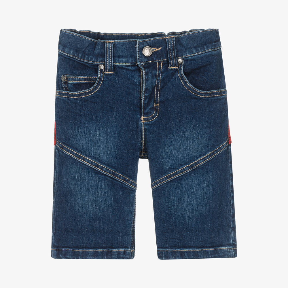 AIGNER-Boys Blue Denim Logo Shorts | Childrensalon Outlet