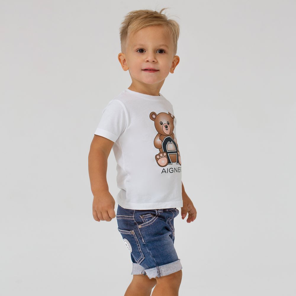 AIGNER Short bleu en jean Garcon