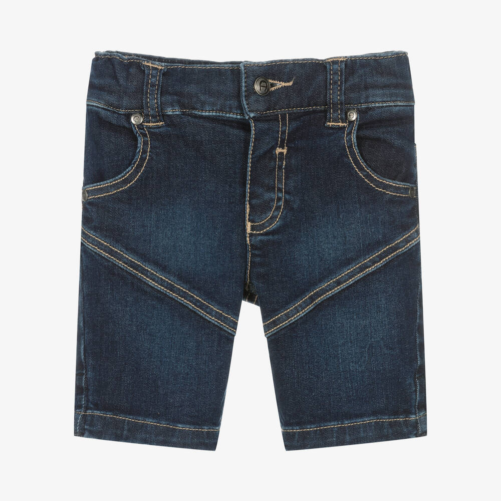 AIGNER - Boys Blue Denim Shorts | Childrensalon