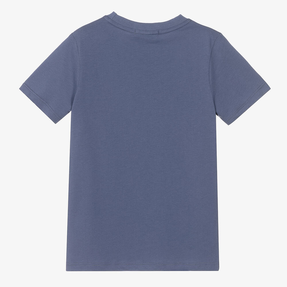 AIGNER-Синяя футболка с золотистым логотипом | Childrensalon Outlet